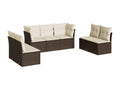 Set da giardino con cuscini 7 pezzi in resina intrecciata color marrone WIIC86615