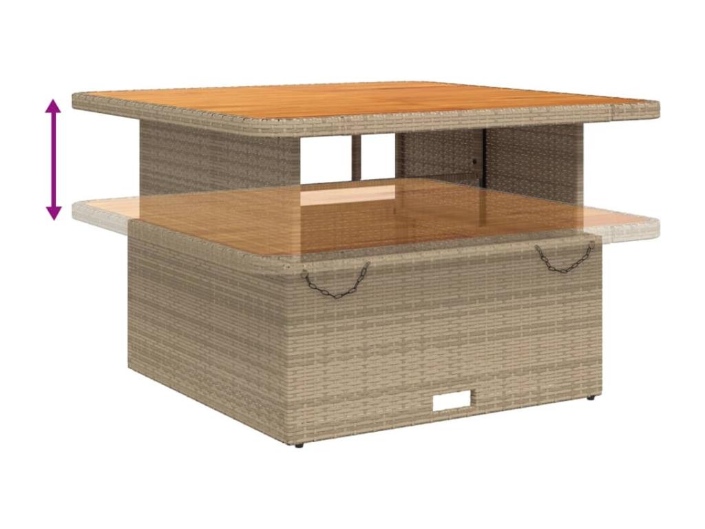 Set da pranzo da giardino con cugini 5 pezzi Beige poly rotin OFDR19279