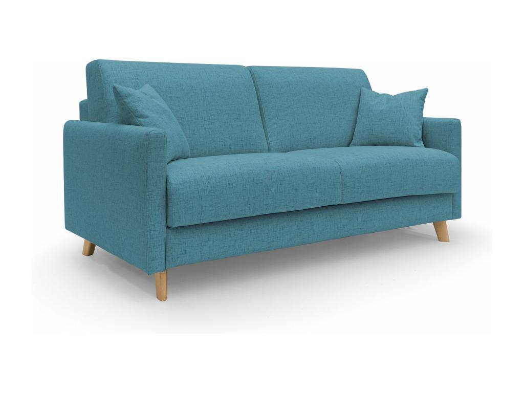 Mobenze Divano illuminato trasformabile in tessuto FELIS impermeabile T03 200 cm opaco- 160x197 blu ciel OMTD94614