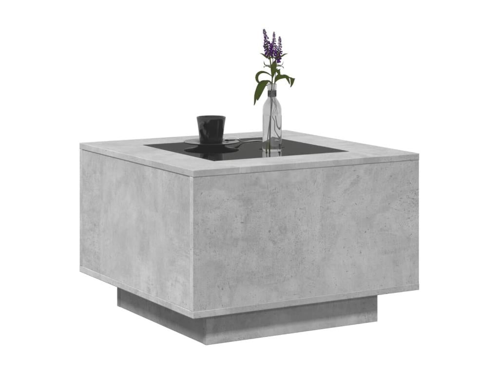 Tavolo basso con LED grigio cemento 60x60x40 cm Mobenze d'ingénierie MFAL21129