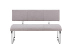 Banc design Mobenze siège con divanetto a 3 posti in piètement cromato e dossier au revêtement in tessuto grigio YHUX73545