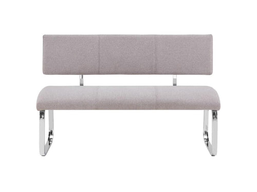 Banc design Mobenze siège con divanetto a 3 posti in piètement cromato e dossier au revêtement in tessuto grigio YHUX73545