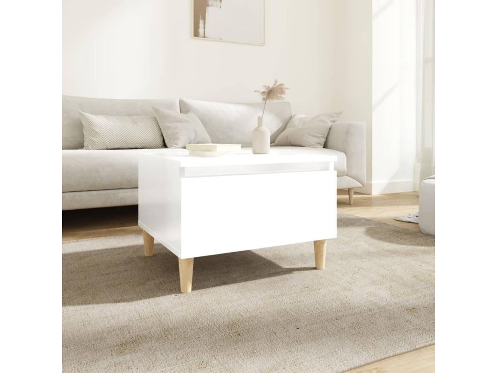Table d'appoint Bianco brillante 50x46x35 cm Mobenze d'ingénierie SHBH08320