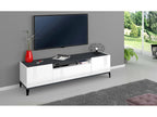 Porta TV Luxameub Credenza bas de salon con 2 ante Base per porta TV Made in Italy 160x40h47 cm Bianco brillant et ardoise TDIN44446
