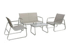 Set salotto da giardino kaki Luxameub alluminio- 4 posti- un divano- un tavolo- deux fauteuils Luxameub GMIR78733