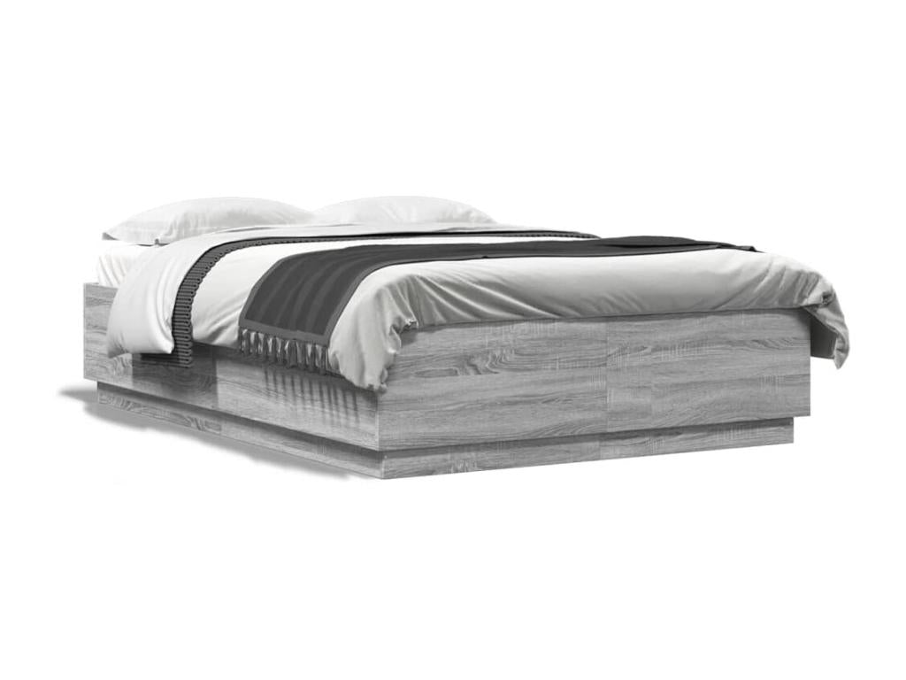Struttura letto con LED Mobenzeères Mobenze grigio 140x200 CXSC01575