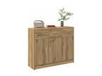 Credenza in legno di rovere marrone, 91 x 28 x 75 cm
