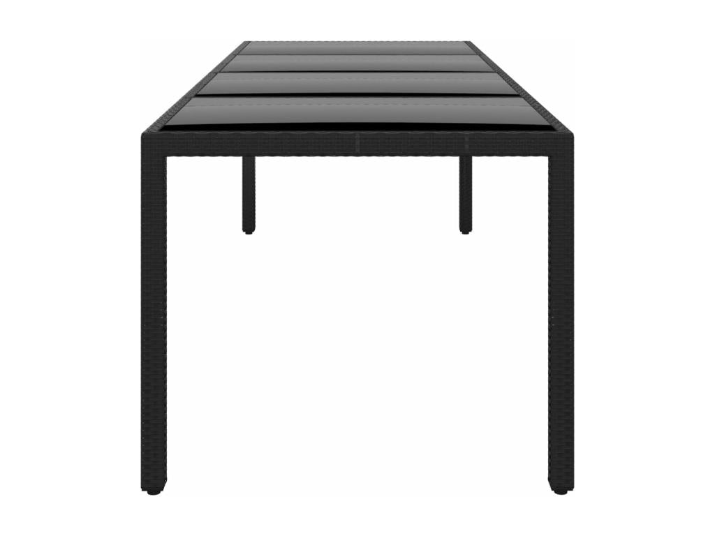 Tavolo da giardino 250x100x75 cm Verre trempé e resina intrecciata PFVE63380