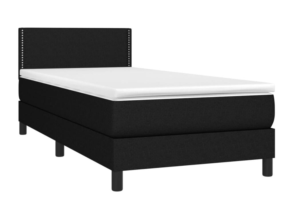 Lit à sommier tapissier con Materasso Nero 90x200 cm Tissu TJRX75134