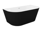 Vasca da bagno semi îlot striée - 206 L - 149x75x58 cm - Nero opaco - Acrilico - Mobenze WSSD73023