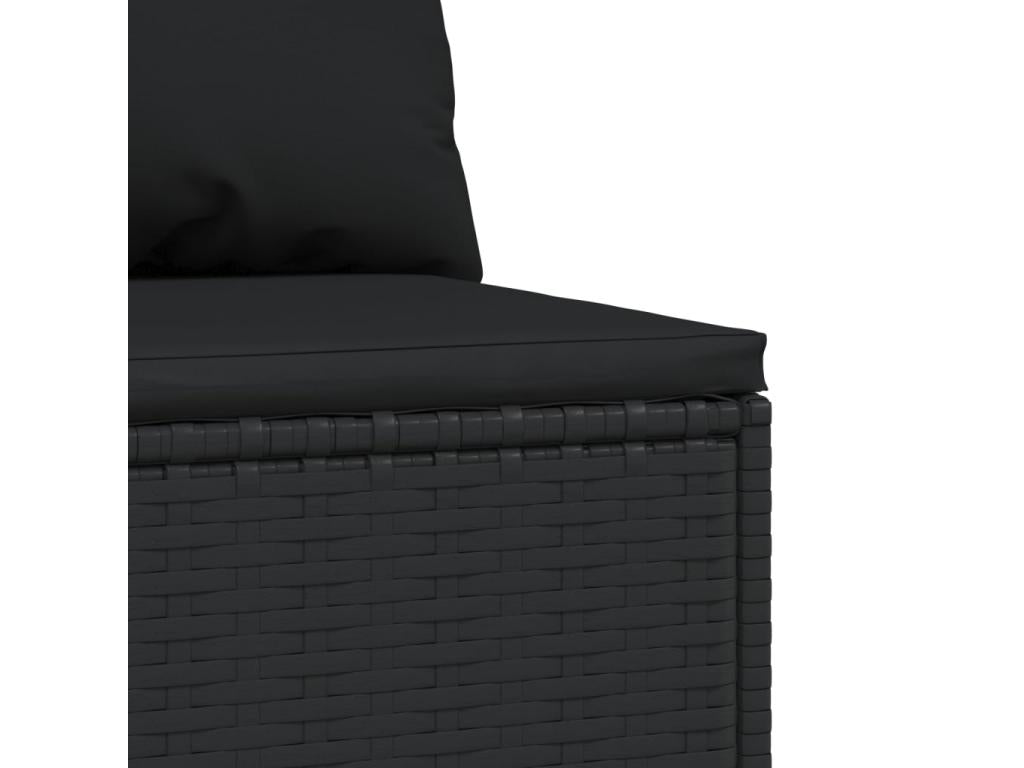 Tartine centrali da giardino e coussins 2pz Resina intrecciata nera UYVT96669