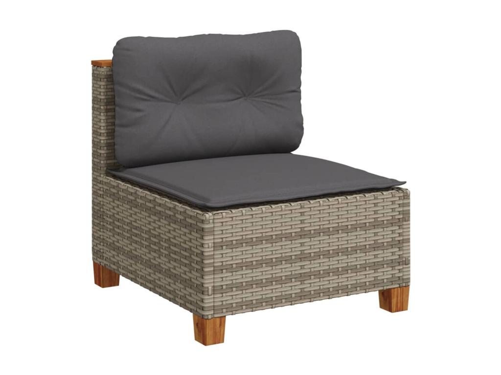 Set da giardino 9 pezzi con cuscini in resina intrecciata grigia FSPR96900