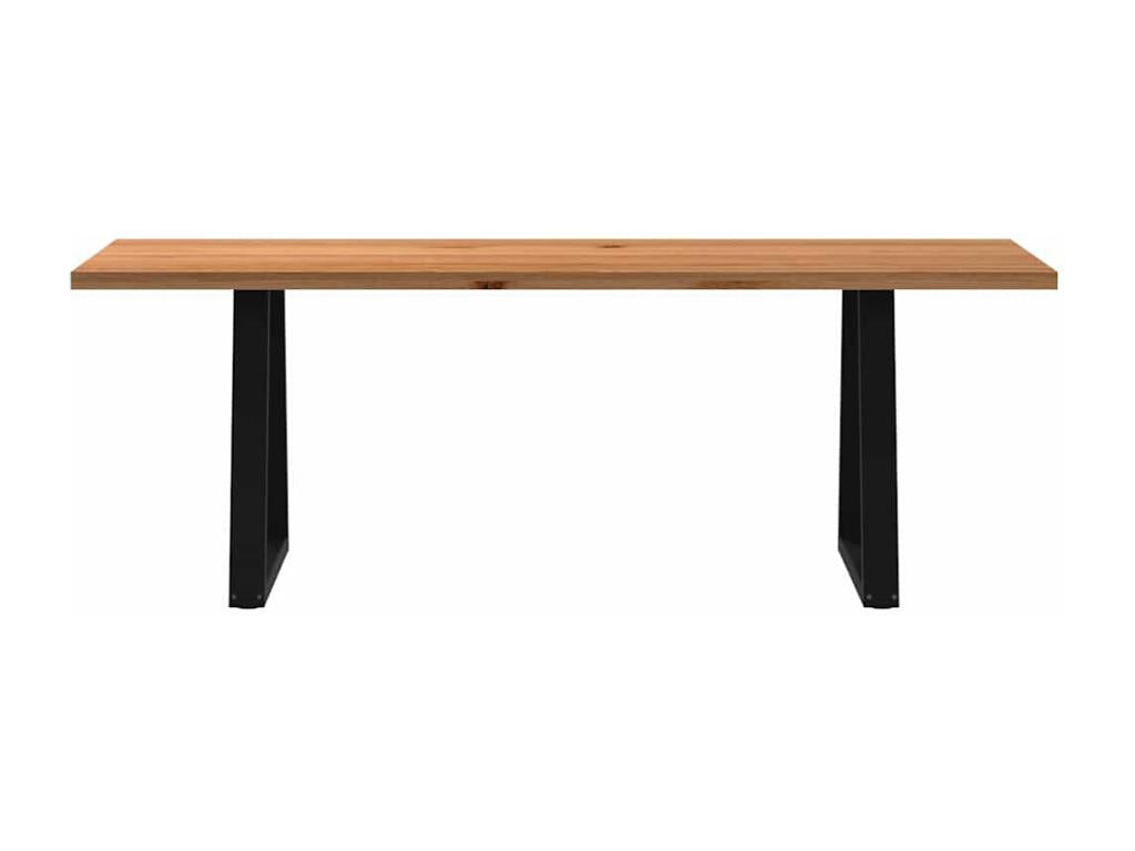 Tavolo da pranzo marrone chiaro Mobenze de chêne massiccio rettangolare TEIG59078