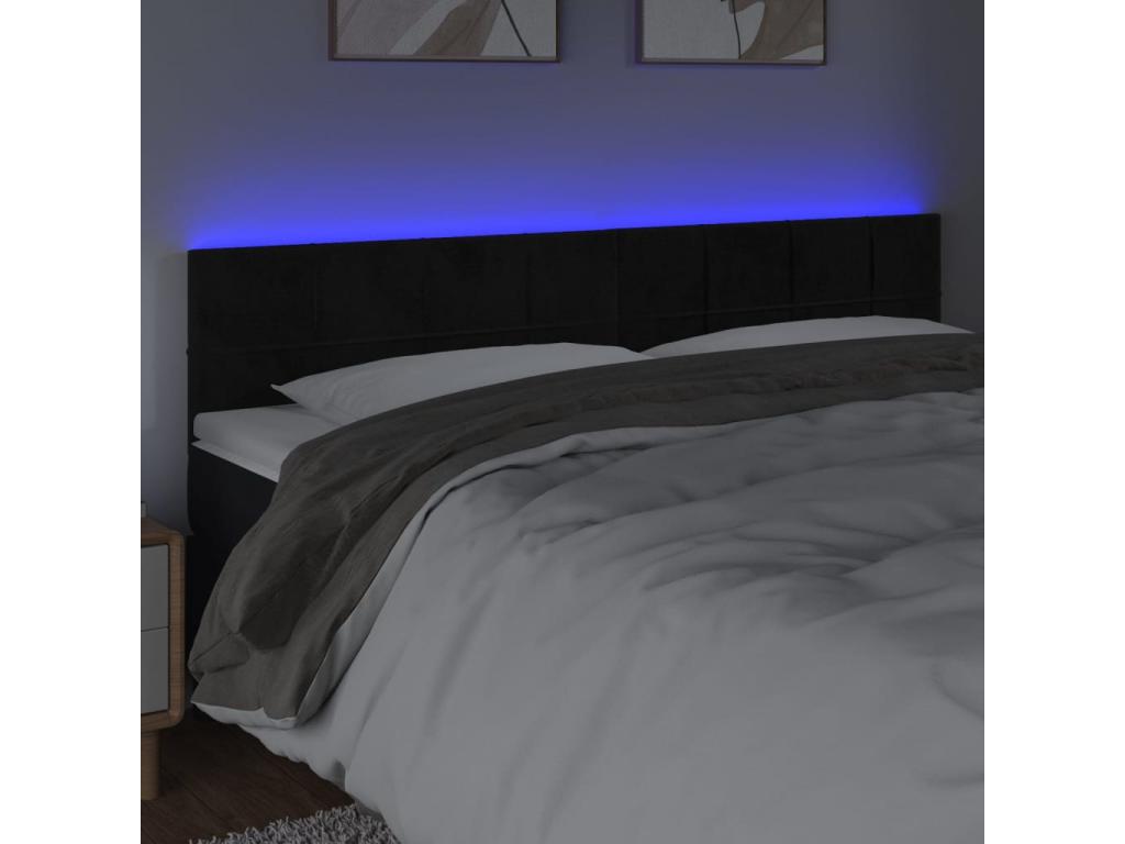 Testiera a LED Nero 180x5x78/88 cm Mobenze XBDG45334