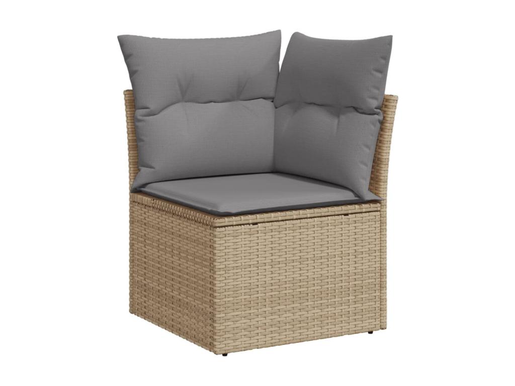 Set salotto e divani da giardino 13 pezzi méLuxameub resina intrecciata beige HSFP68357
