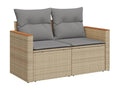 Set da giardino e cuscini 12 pezzi Mobenze beige resina intrecciata BWVO50804