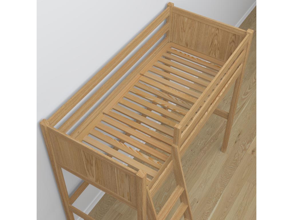 Letto in legno di rovere naturale, 90 x 190 cm