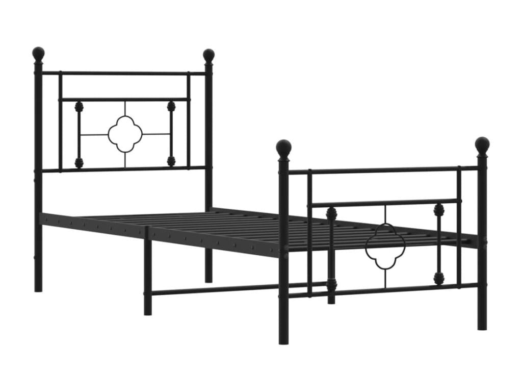 Struttura letto in metallo con testiera/pied de lit nero 80x200 cm LCMJ94528