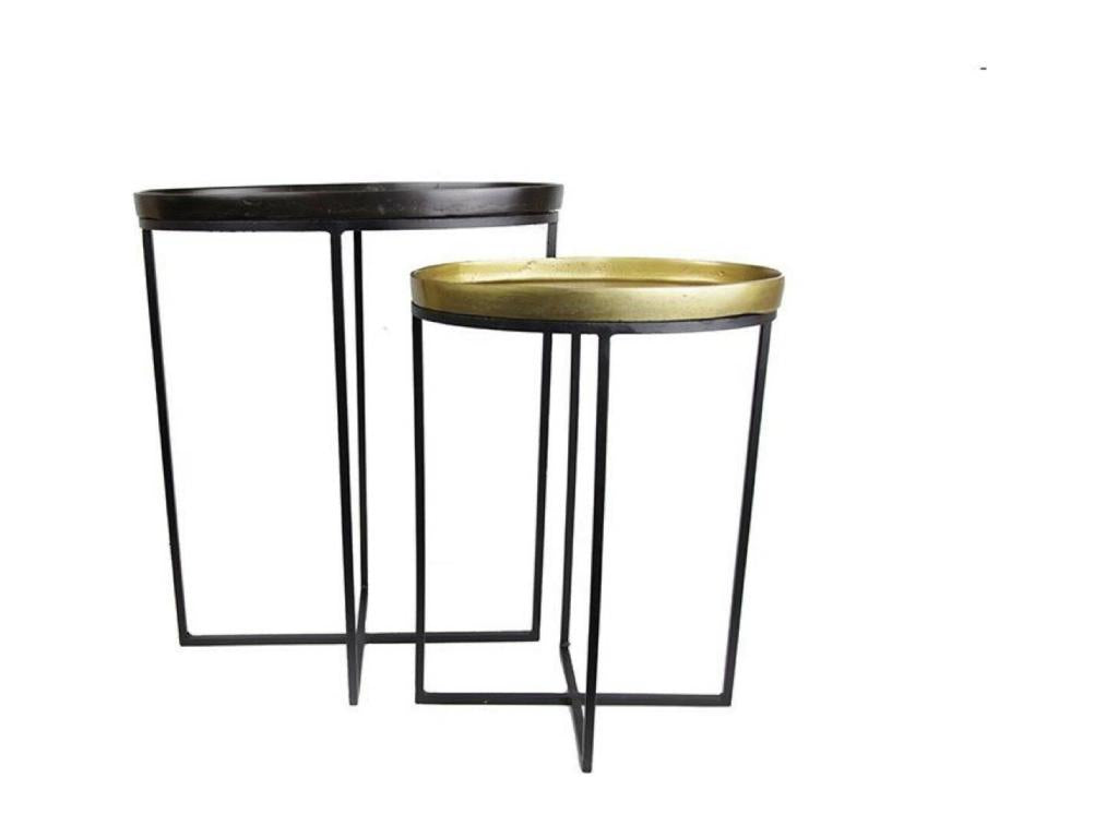 Luxameub Plateau Set mobile da 2 pezzi Luxameub Nero - Luxameub JCOQ91721