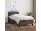 Sommier tapissier e materasso et LED Brown foncé 80x200cm tessuto KBKO93245