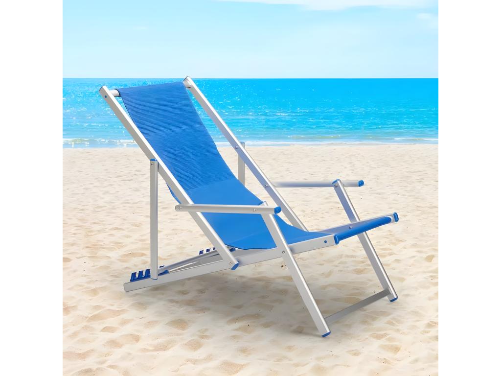Set di 2 chaise longue pliante con accoudoirs plage et jardin Mobenze IIJD85006
