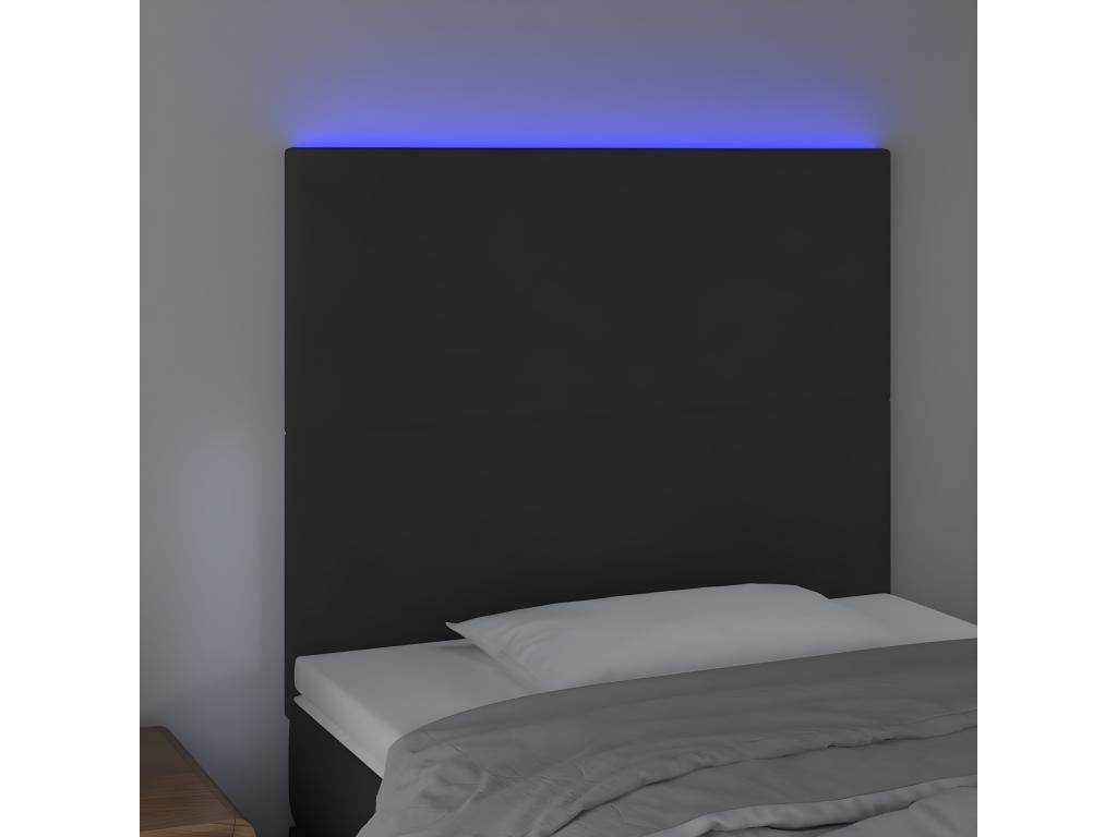 Testiera a LED Nero 80x5x118/128 cm Mobenze SIOX30170