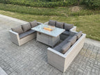 Insieme di mobili da giardino e insieme rotondo Tavolo da foyer a gas Divano grigio Clair GIVL55750