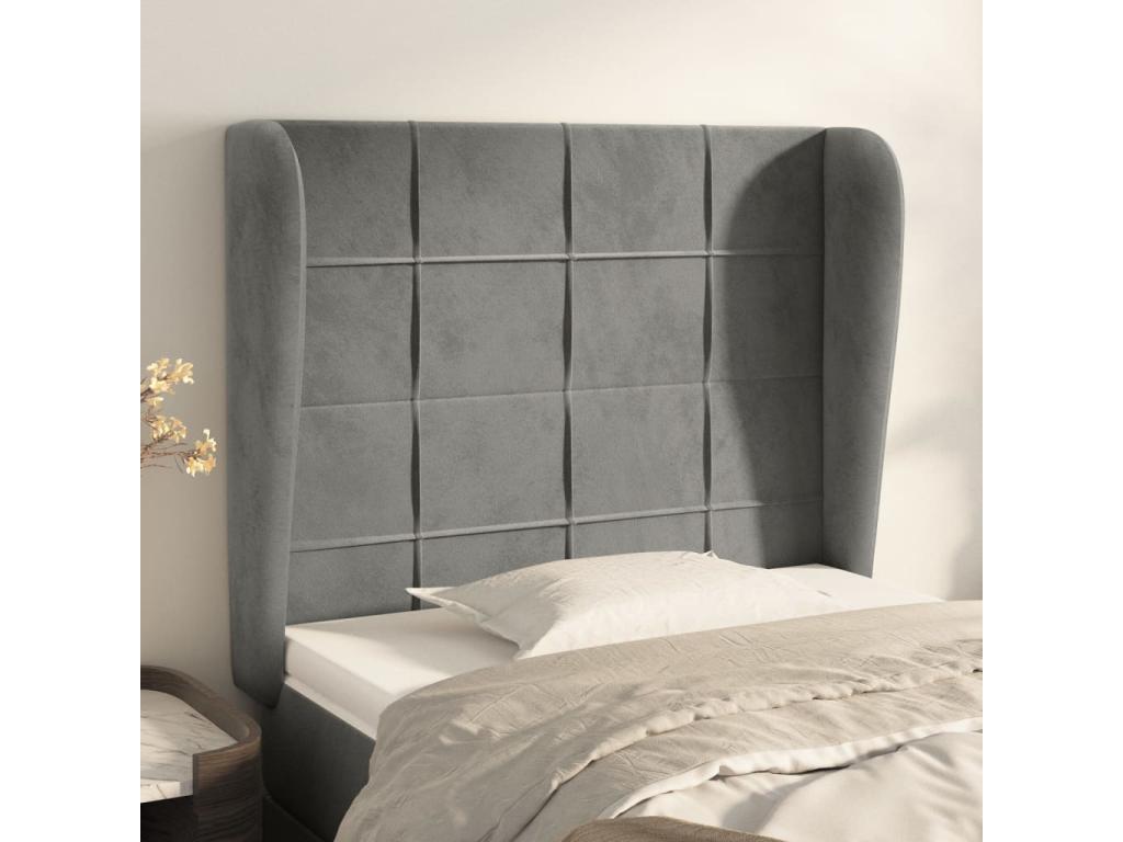 Testiera con orecchini Grigio chiaro 93x23x118/128 cm Mobenze LWGB27941