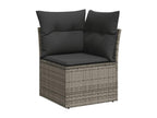 Set di mobili da esterno in vimini intrecciato in resina grigia - dlz1766571372885