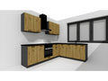 Cucina completa d'angolo Mobenze 9 elementi colorati Chêne Mobenze Grafite - Lunghezza 200/260 cm ZDRF96373