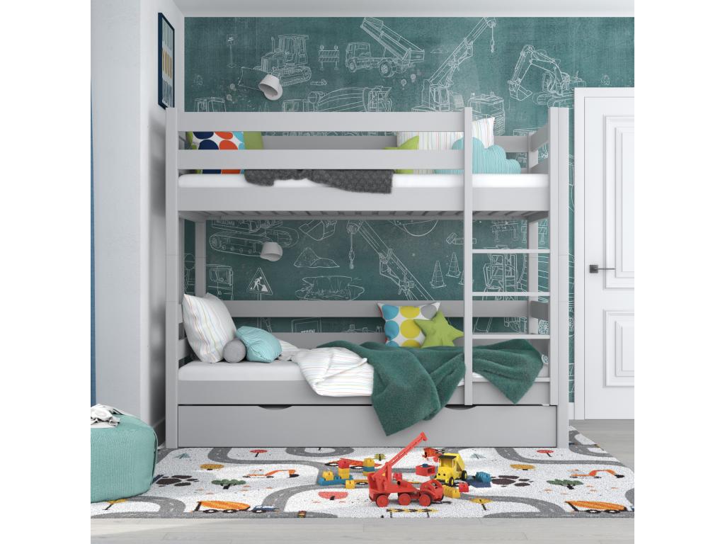 Illuminato sovrapposto in Mobenze - con cassettone per materasso N01 Grigio 120x190 UCEA87063