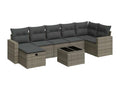 Set di mobili da esterno in vimini intrecciato in resina grigia - dlz1766571213830