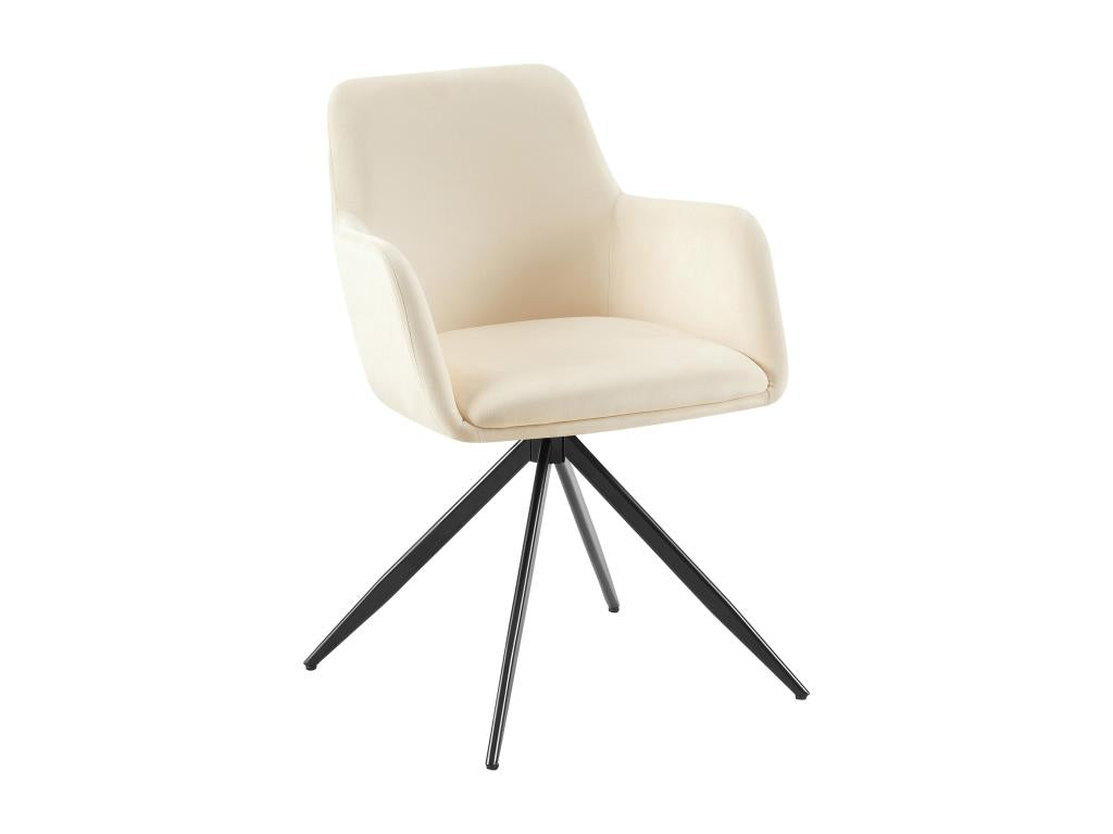 chaise longue con comodini - Velours / Métal nero opaco - Crema - Luxameub DLBF60601