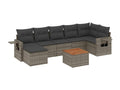 Set da giardino 8 pezzi con cuscini in resina intrecciata grigia FZTA83810