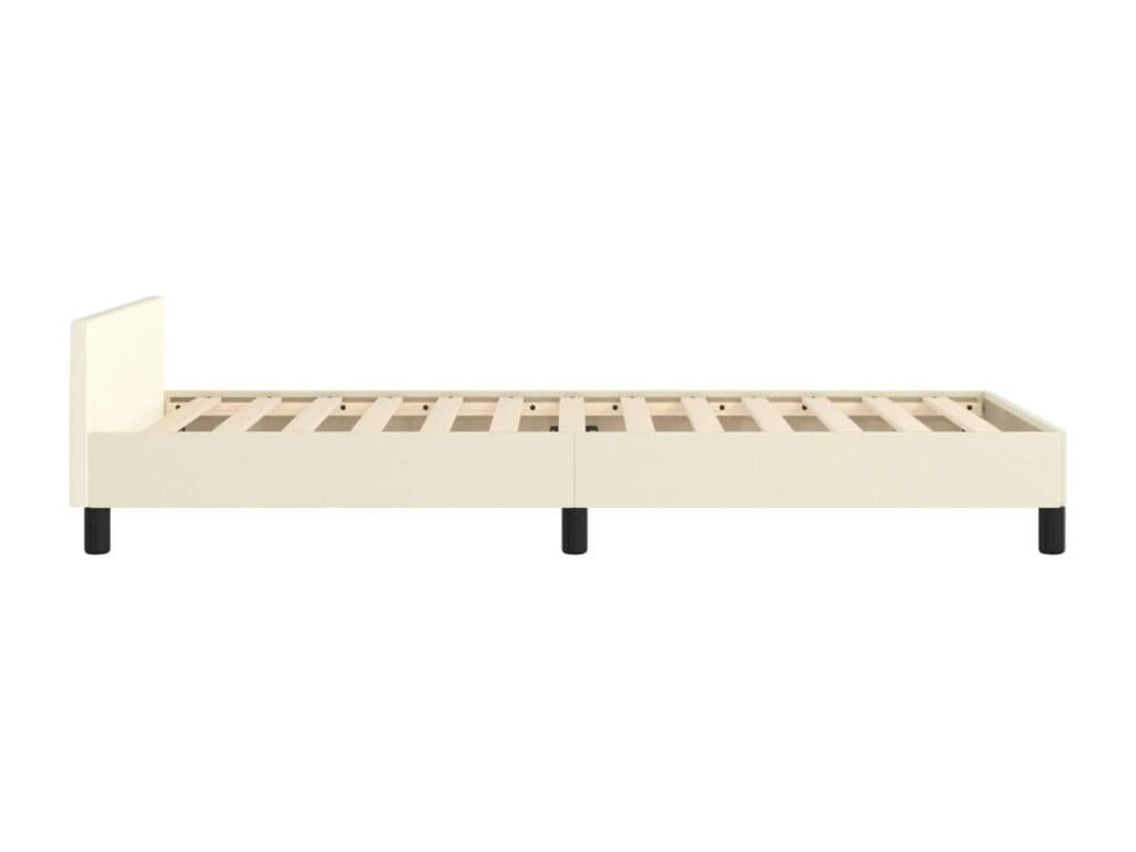 Struttura letto con testiera Crema 80x200 cm Similicuir JWGQ78701