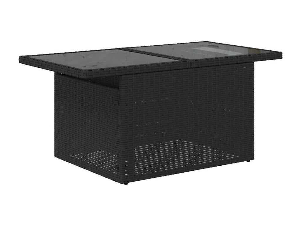 Set da giardino 6 pezzi con cuscini in resina intrecciata nera LPBX76241