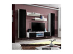 Porta TV Ensemble Mobenze O1 con LED- Coloris bianco et nero- Meuble suspendu design pour votre salon. OWAL51429