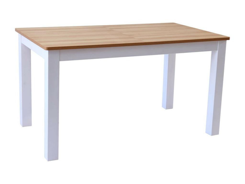 Tavolo da mangiatoia allungabile effetto Mobenze 6/8 persone piètement bianco 140/180 cm - Mobenze WOGS73253