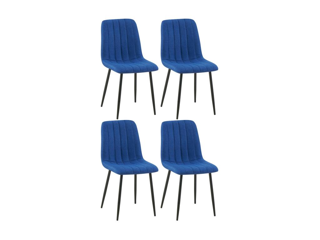 Set di 4 sedie da pranzo - Tessuto / Metallo - Blu - PINPAI QHUJ55208