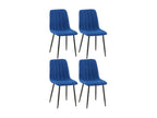 Set di 4 sedie da pranzo - Tessuto / Metallo - Blu - PINPAI QHUJ55208