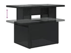 Set da giardino 7 pezzi con cuscini in resina intrecciata nera OAGH71863