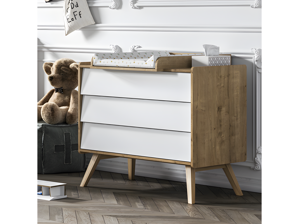 Comò 3 cassetti Vintage Mobenze Bianco TPVO90610