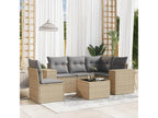 Set da giardino con cuscini 6 pezzi in resina intrecciata beige JZRN83328