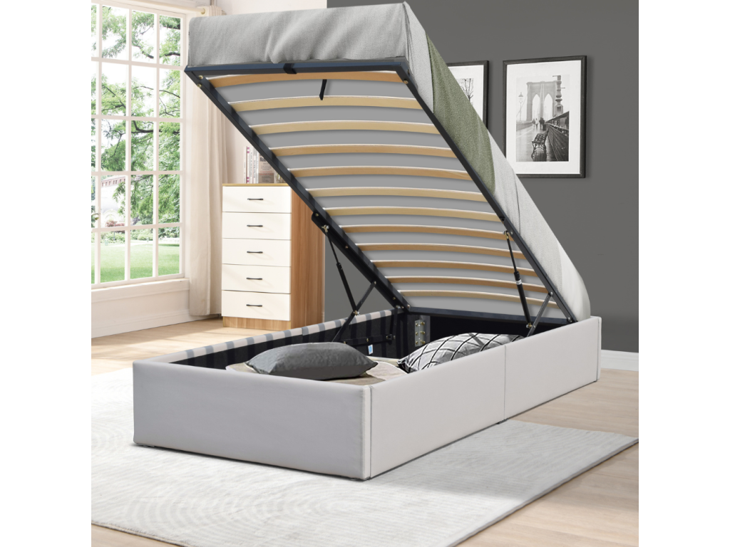 Letto contenitore 100x200 cm con 12 Luxameub - Montage rapide et fabric facile d'entretien - Luxameub YTXD74232
