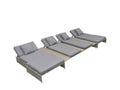 Set da giardino 5 pezzi con cuscini in resina intrecciata Grigio SWQU74067