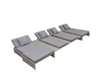 Set di mobili da esterno in vimini intrecciato in resina grigia - dlz1766571232019