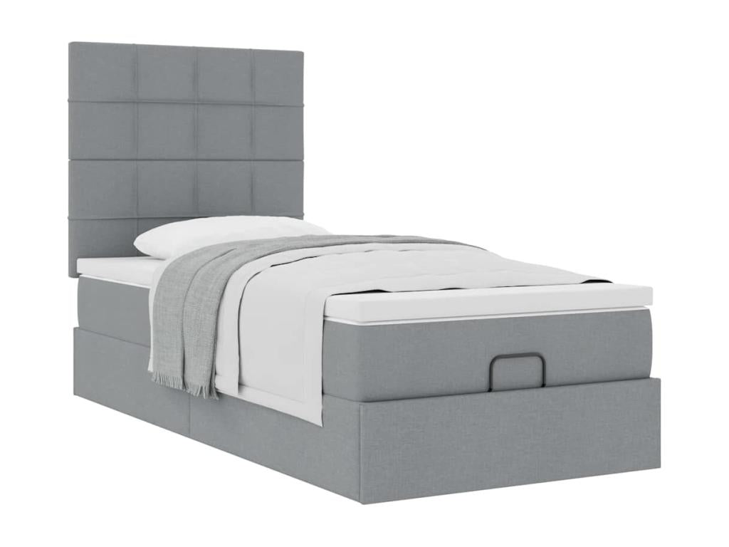 Struttura letto Mobenze et Materasso grigio chiaro 100x200 cm tessuto JLSV48149