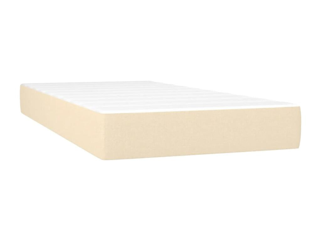 Sommier tapissier with Mattress et LED Cream 90x190 cm Tissu BDZD66931