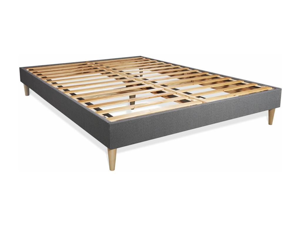 Pack prêt à dormir Materasso Lattice mémoire de forme Mobenze 140x190 cm sommier Mobenze grigio 2 oreillers couette KUZU29808