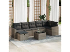 Set di mobili da esterno in vimini intrecciato in resina grigia - dlz1766571213830